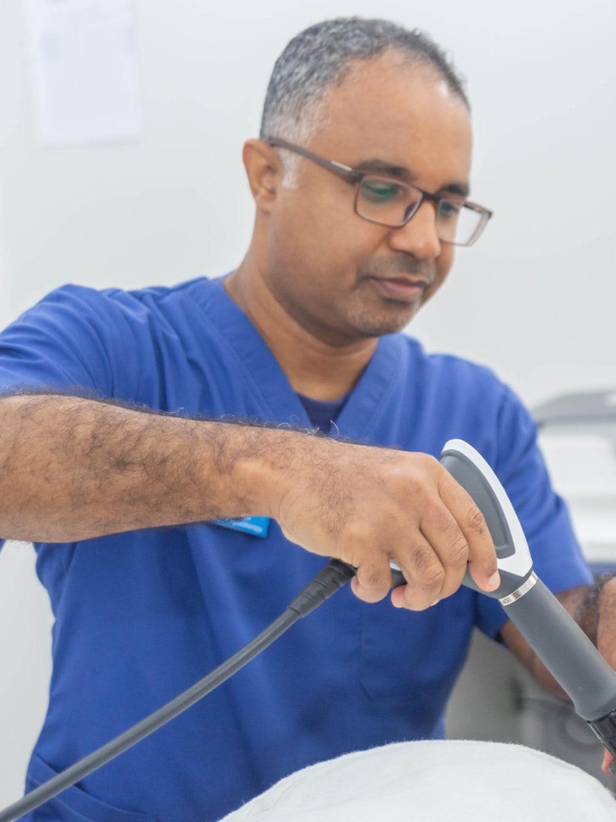 Shockwave therapy session
